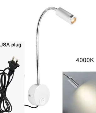 Plug Bedrade Zwanenhals LED Wandlamp 3W – Flexibel Lezen en Slaapkamerlicht