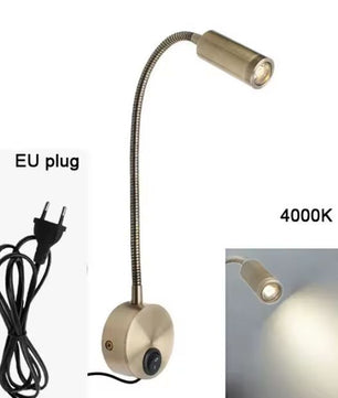 Plug Bedrade Zwanenhals LED Wandlamp 3W – Flexibel Lezen en Slaapkamerlicht