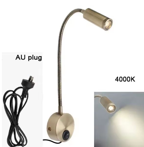 Plug Bedrade Zwanenhals LED Wandlamp 3W – Flexibel Lezen en Slaapkamerlicht