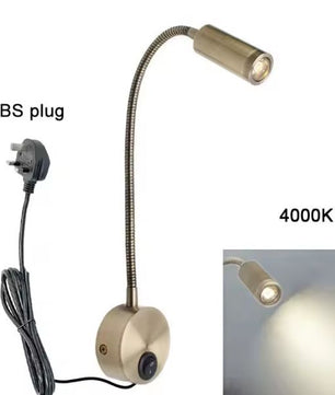 Plug Bedrade Zwanenhals LED Wandlamp 3W – Flexibel Lezen en Slaapkamerlicht