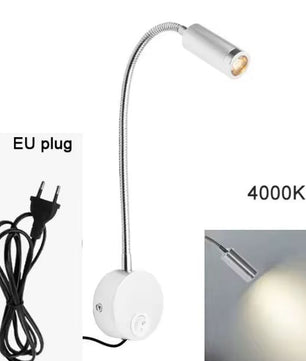 Plug Bedrade Zwanenhals LED Wandlamp 3W – Flexibel Lezen en Slaapkamerlicht
