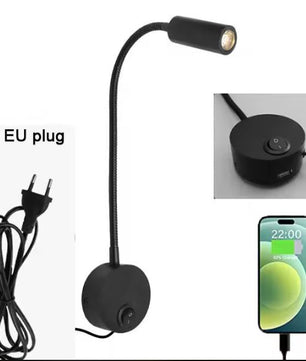 Plug Bedrade Zwanenhals LED Wandlamp 3W – Flexibel Lezen en Slaapkamerlicht