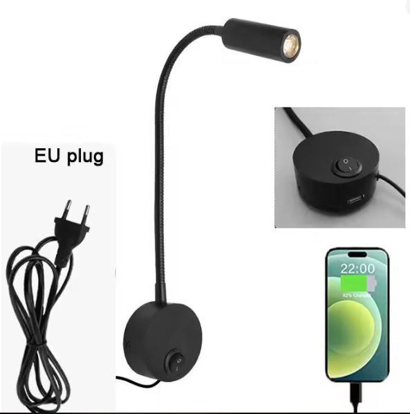 Plug Bedrade Zwanenhals LED Wandlamp 3W – Flexibel Lezen en Slaapkamerlicht