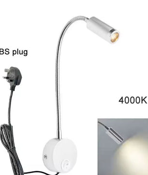 Plug Bedrade Zwanenhals LED Wandlamp 3W – Flexibel Lezen en Slaapkamerlicht
