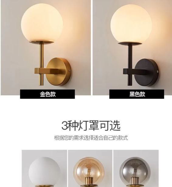 Nordic Moderne LED Wandlamp met Glazen Bol – Scandinavisch Design