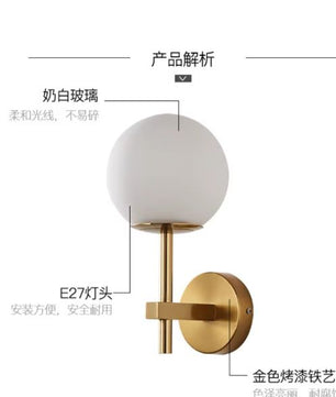 Nordic Moderne LED Wandlamp met Glazen Bol – Scandinavisch Design