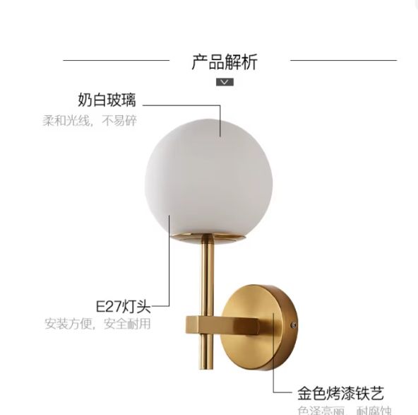 Nordic Moderne LED Wandlamp met Glazen Bol – Scandinavisch Design