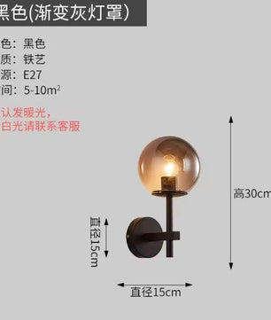 Nordic Moderne LED Wandlamp met Glazen Bol – Scandinavisch Design