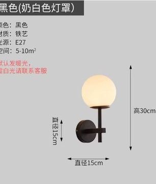 Nordic Moderne LED Wandlamp met Glazen Bol – Scandinavisch Design