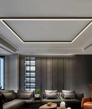 Minimalistische plafondlamp met lange LED-strip – Moderne plafondverlichting voor balkon, woonkamer, slaapkamer en keuken