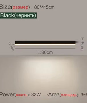 Minimalistische plafondlamp met lange LED-strip – Moderne plafondverlichting voor balkon, woonkamer, slaapkamer en keuken