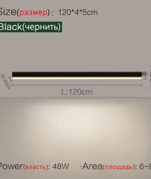 Minimalistische plafondlamp met lange LED-strip – Moderne plafondverlichting voor balkon, woonkamer, slaapkamer en keuken