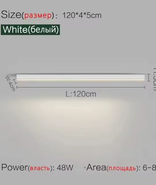 Minimalistische plafondlamp met lange LED-strip – Moderne plafondverlichting voor balkon, woonkamer, slaapkamer en keuken