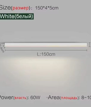 Minimalistische plafondlamp met lange LED-strip – Moderne plafondverlichting voor balkon, woonkamer, slaapkamer en keuken