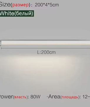 Minimalistische plafondlamp met lange LED-strip – Moderne plafondverlichting voor balkon, woonkamer, slaapkamer en keuken