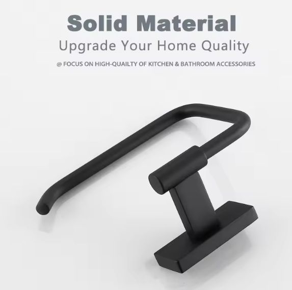 Zwarte Toiletrolhouder Wandmontage – RVS, Matzwart en Modern