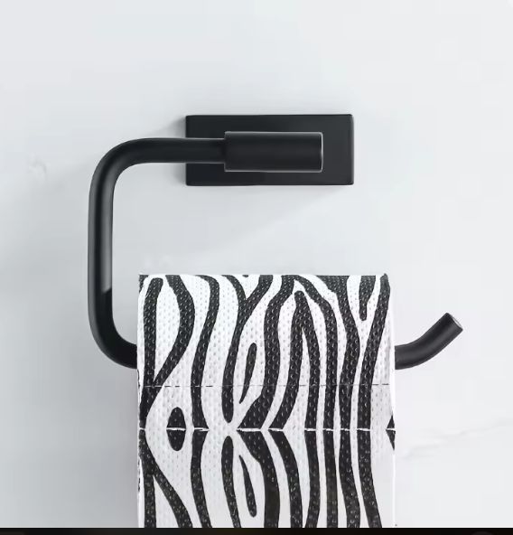 Zwarte Toiletrolhouder Wandmontage – RVS, Matzwart en Modern