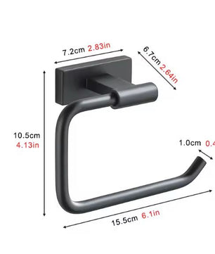 Zwarte Toiletrolhouder Wandmontage – RVS, Matzwart en Modern