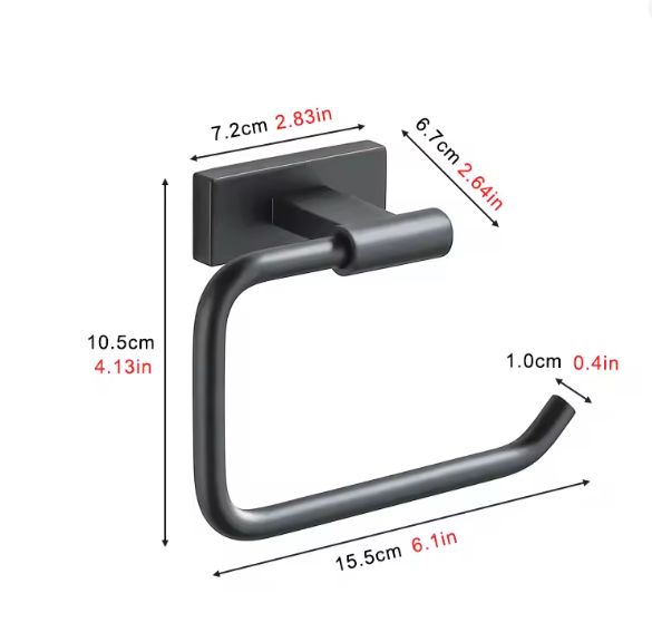 Zwarte Toiletrolhouder Wandmontage – RVS, Matzwart en Modern