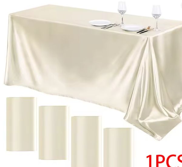 Rechthoekig Satijnen Tafelkleed – Elegant Tafelkleed voor Feesten en Diners