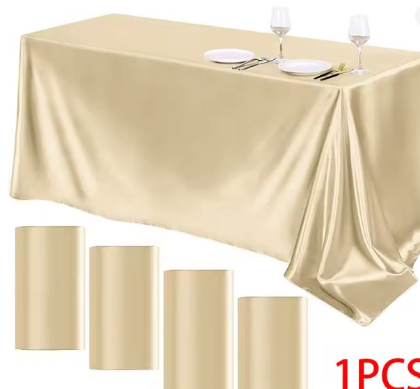 Rechthoekig Satijnen Tafelkleed – Elegant Tafelkleed voor Feesten en Diners