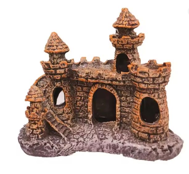 Aquarium Kasteel Decoratie – Hars Ornament met Grotten voor Vissenkom en Aquarium