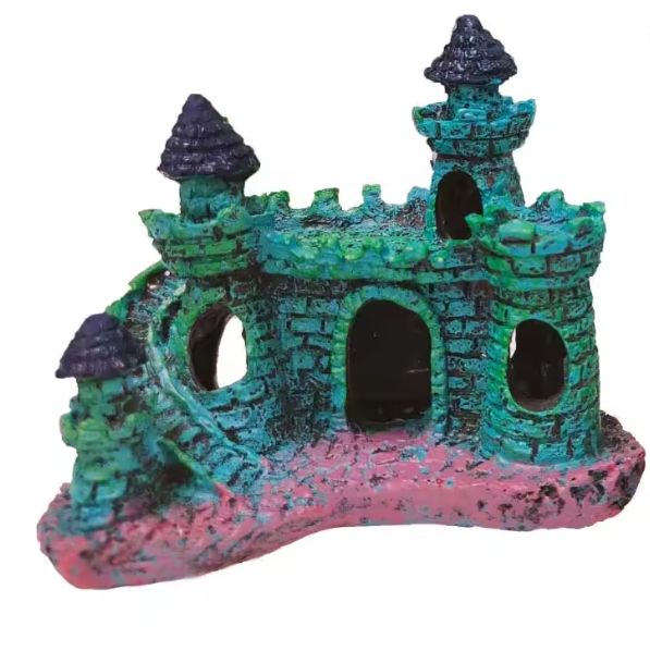 Aquarium Kasteel Decoratie – Hars Ornament met Grotten voor Vissenkom en Aquarium