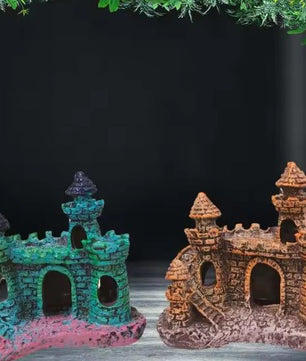 Aquarium Kasteel Decoratie – Hars Ornament met Grotten voor Vissenkom en Aquarium