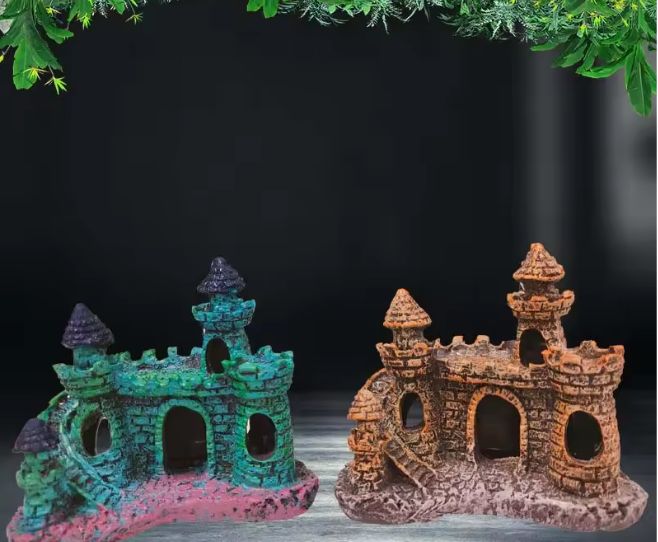 Aquarium Kasteel Decoratie – Hars Ornament met Grotten voor Vissenkom en Aquarium