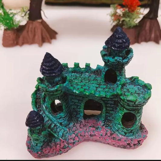 Aquarium Kasteel Decoratie – Hars Ornament met Grotten voor Vissenkom en Aquarium