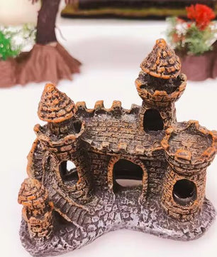 Aquarium Kasteel Decoratie – Hars Ornament met Grotten voor Vissenkom en Aquarium