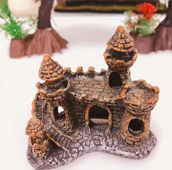 Aquarium Kasteel Decoratie – Hars Ornament met Grotten voor Vissenkom en Aquarium