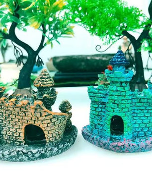 Aquarium Kasteel Decoratie – Hars Ornament met Grotten voor Vissenkom en Aquarium