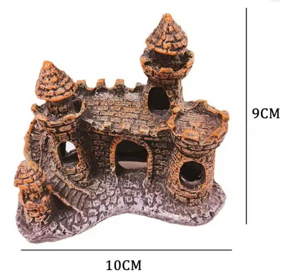 Aquarium Kasteel Decoratie – Hars Ornament met Grotten voor Vissenkom en Aquarium