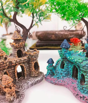 Aquarium Kasteel Decoratie – Hars Ornament met Grotten voor Vissenkom en Aquarium