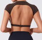 Dames Sport Crop Top – Backless Fitness Top met Stretch en Sneldrogend Materiaal
