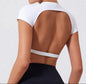 Dames Sport Crop Top – Backless Fitness Top met Stretch en Sneldrogend Materiaal