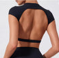Dames Sport Crop Top – Backless Fitness Top met Stretch en Sneldrogend Materiaal