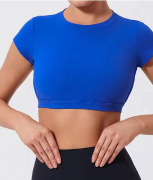 Dames Sport Crop Top – Backless Fitness Top met Stretch en Sneldrogend Materiaal