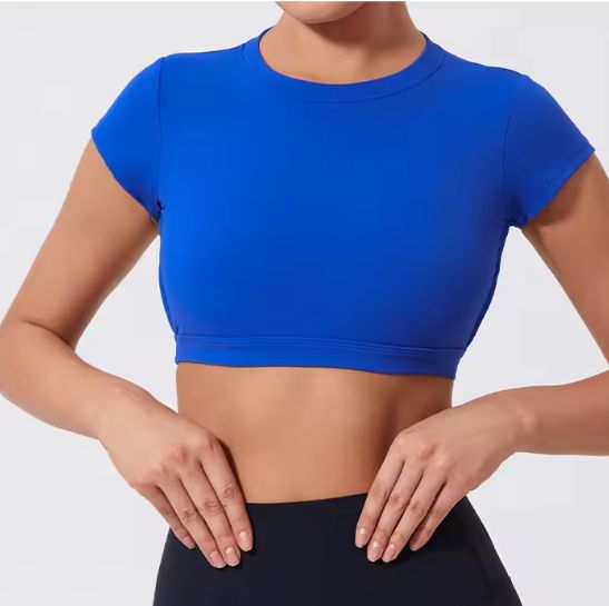 Dames Sport Crop Top – Backless Fitness Top met Stretch en Sneldrogend Materiaal