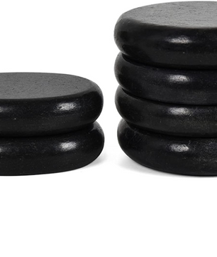 Set van 6 Hot Stone Massagestenen – Basalt Stenen voor Ontspanning en Spierherstel
