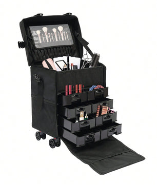 Professionele Make-up Trolley met 8 Laden – Rollende Cosmetische Koffer met Wielen