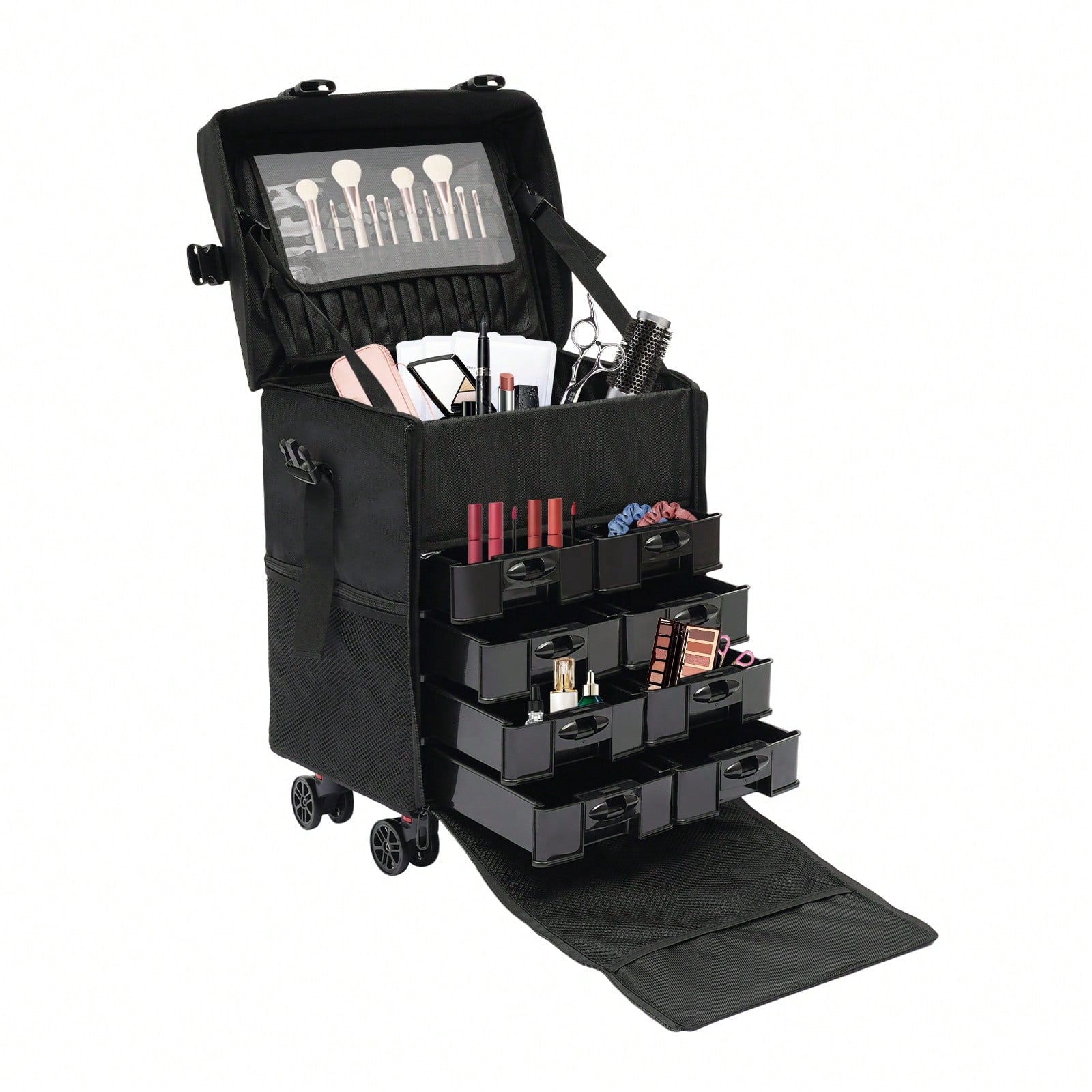 Professionele Make-up Trolley met 8 Laden – Rollende Cosmetische Koffer met Wielen