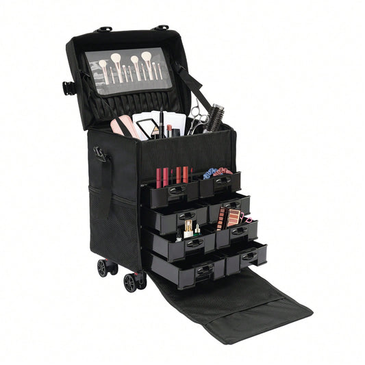 Professionele Make-up Trolley met 8 Laden – Rollende Cosmetische Koffer met Wielen