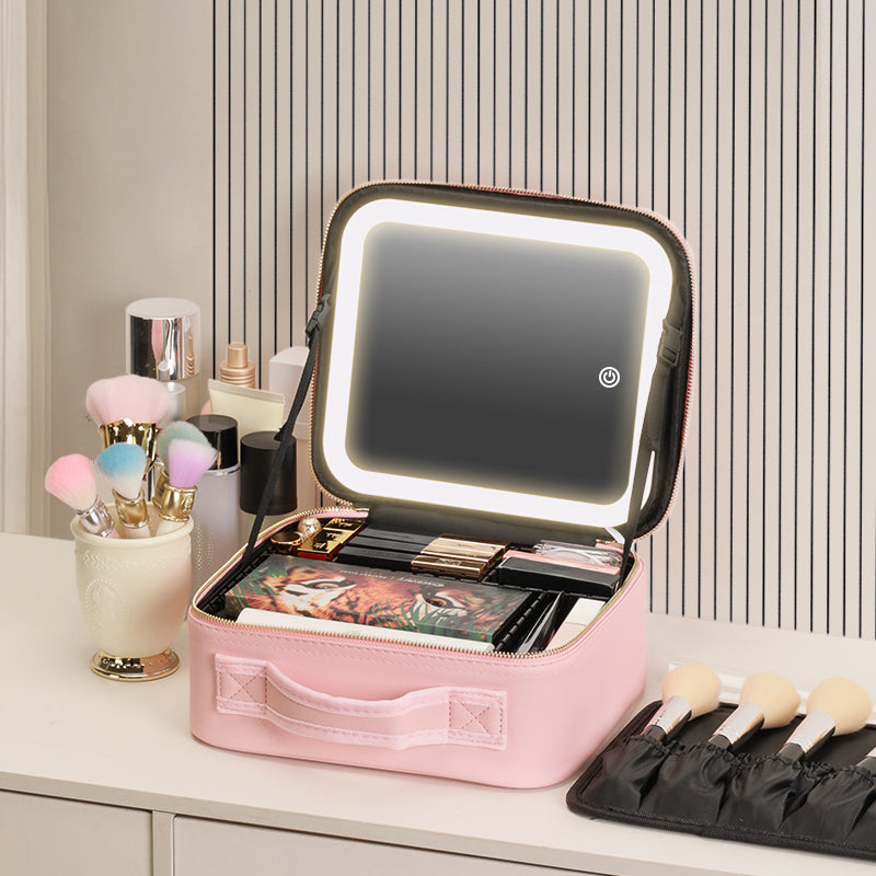 Make-up Koffer met Spiegel en Verlichting – Waterdichte Organizer met Verdelers