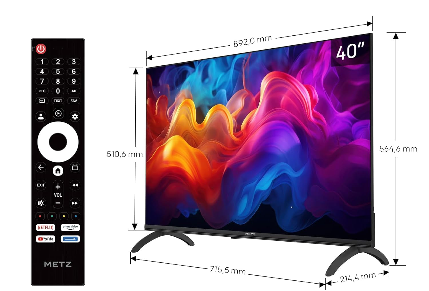 QLED Smart TV met Google TV – HDR10, Dolby Audio, Bluetooth en EyeCare Technologie