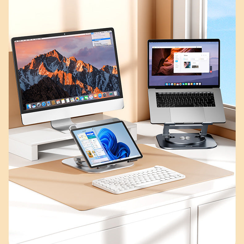 360° Draaibare Laptopstandaard Aluminium – Verstelbare Bureauverhoger voor Notebook