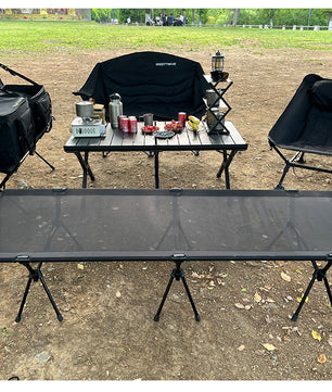 Ultralicht Opvouwbaar Campingbedje – Duurzaam Aluminium en Mesh Ligbed voor Reizen, Kamperen en Backpacken