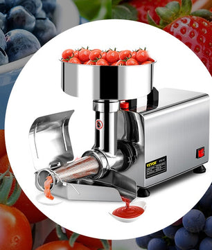 Elektrische Tomatenzeef 370W – Commerciële RVS Sausmaker met Hoge Capaciteit