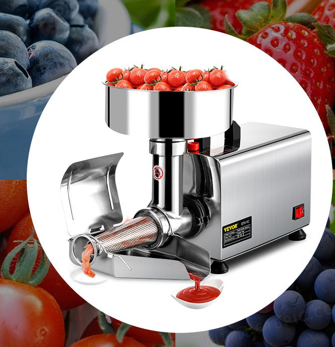 Elektrische Tomatenzeef 370W – Commerciële RVS Sausmaker met Hoge Capaciteit